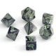 Gemini Polyhedral 7-Die Set - Black-Grey with green