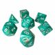 Marble Polyhedral 7-Die Set - Oxi-Copper with white