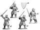 Dismounted knights with swords